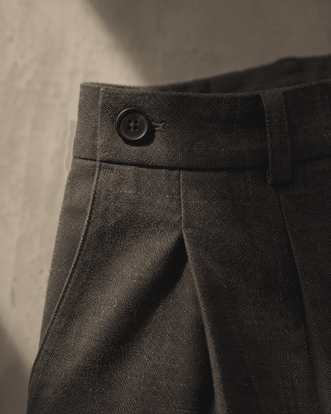 Pleated tailored trouser — men's cut, alternate view