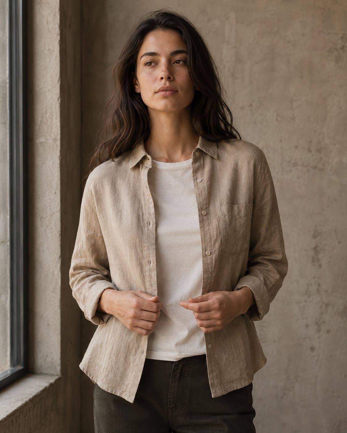 Linen overshirt — women's cut